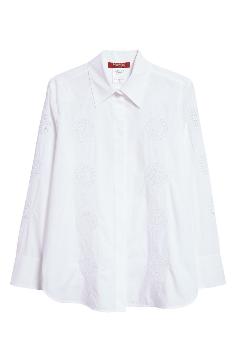 Max Mara Studio Sesia Cutwork Embroidered Button-Up Shirt, Alternate, color, 