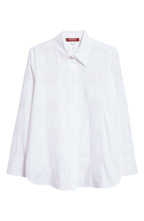 Max Mara Studio Sesia Cutwork Embroidered Button-up Shirt In Optical White