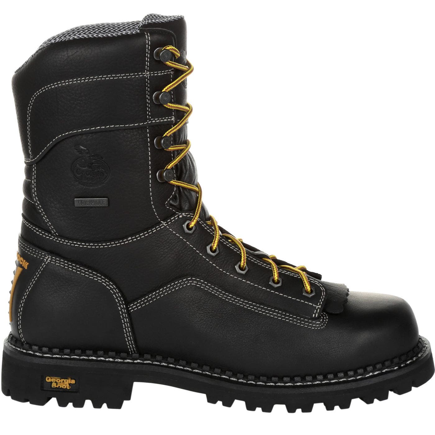 Georgia Boot Amp Lt Logger Composite Toe Waterproof Work Boot, Main, color, Black