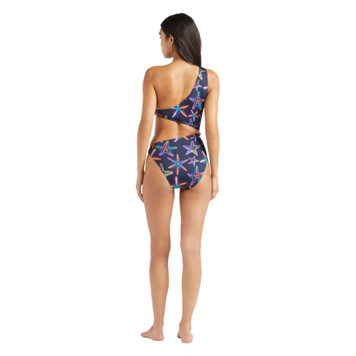 Vilebrequin Disco Stars Assymetric Bikini One-piece Swimsuit In Bleu Marine
