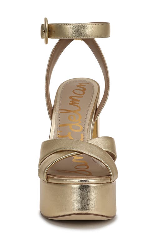 Sam Edelman Savannah Ankle Strap Platform Sandal In Gold