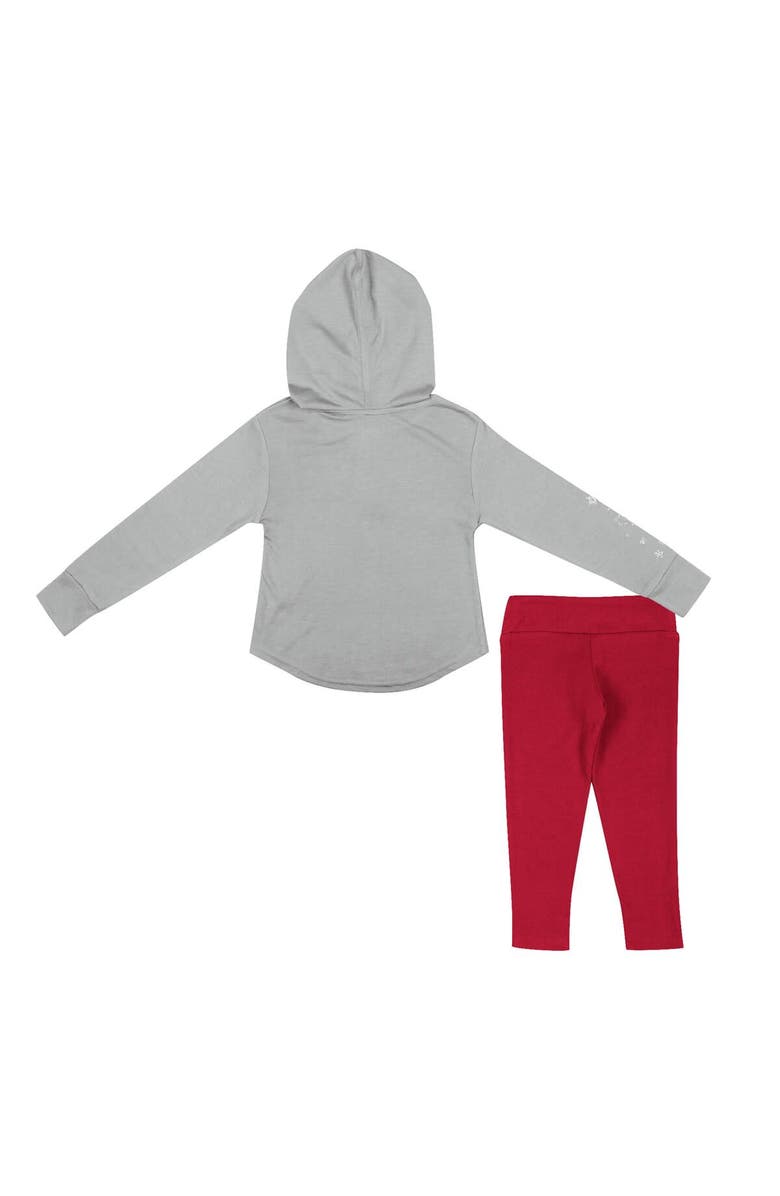 COLOSSEUM Girls Toddler Colosseum Gray/Crimson Alabama Crimson Tide Most Delightful Way Long Sleeve Hoodie T-Shirt & Leggings Set, Alternate, color, 