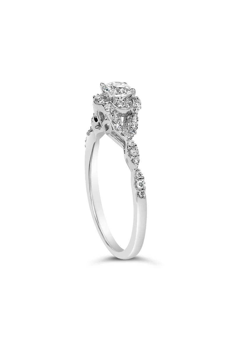 14K White Gold 1/2 Cttw Lab Grown Diamond Vintage Style Engagement Ring, Alternate, color, White