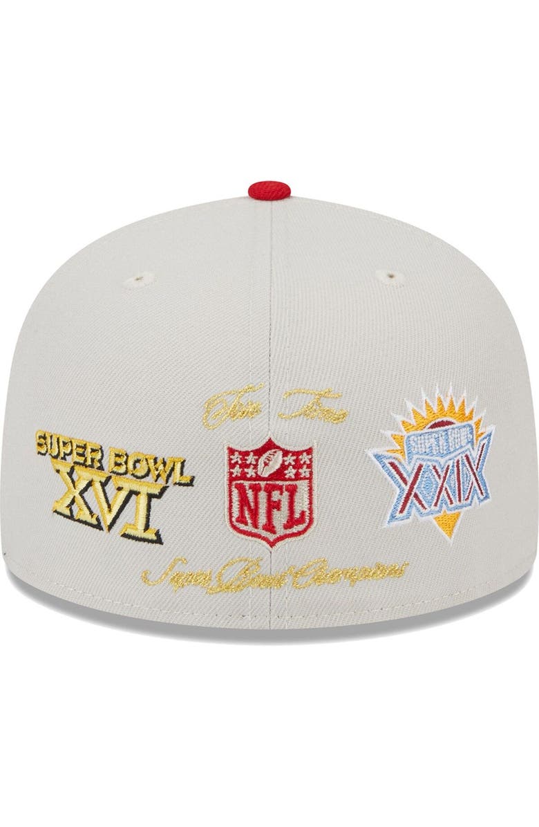 New Era Men's New Era Khaki/Scarlet San Francisco 49ers Super Bowl Champions Patch 59FIFTY Fitted Hat, Alternate, color, 