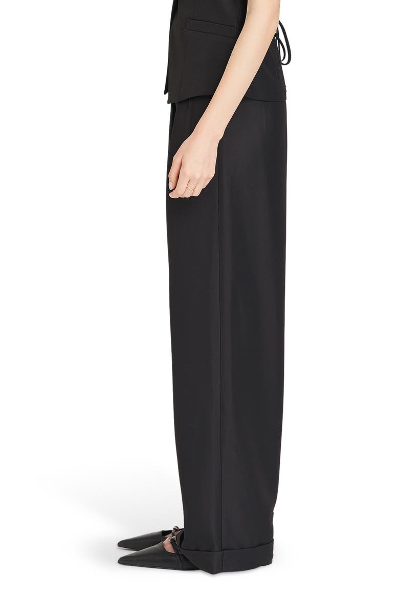 Maddox Pleated Cuff Trousers, Alternate, color, BLACK