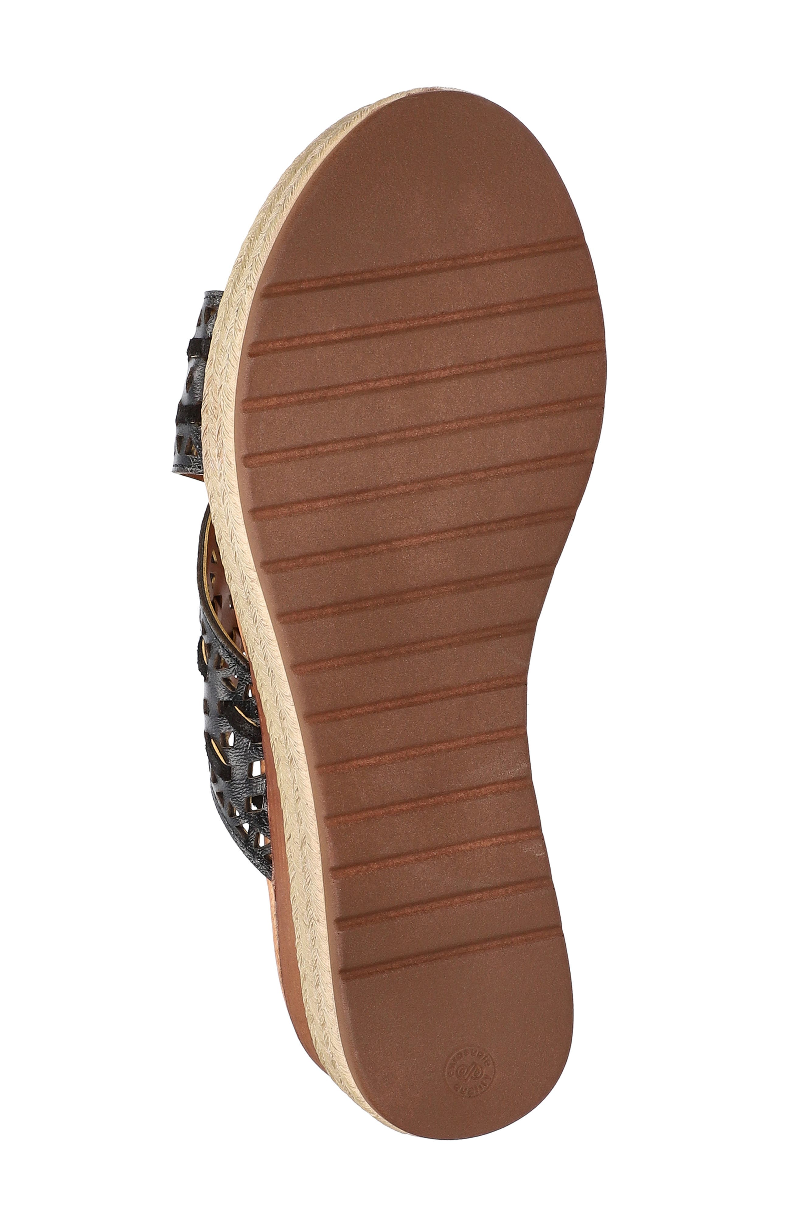 Bella Vita Exa-Italy Espadrille Platform Slide Sandal, Alternate, color, Black Leather