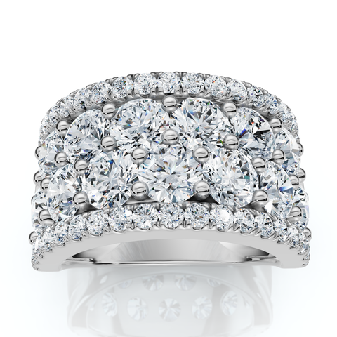 3 1/2ct Diamond Wedding 11mm Wide Anniversary Ring 14k Gold Lab Grown