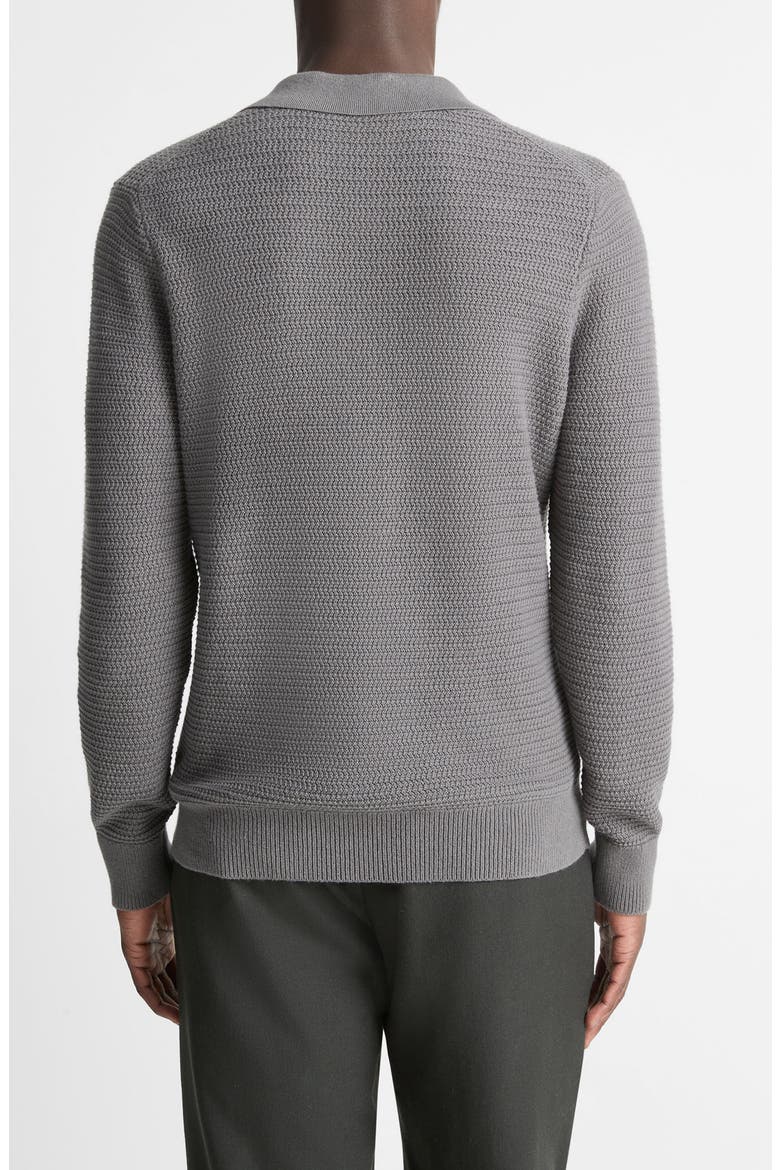 Craftsman Rib Johnny Collar Sweater, Alternate, color, RAIN CLOUD