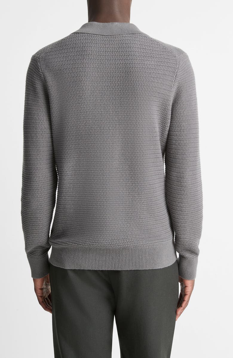 Vince Craftsman Rib Johnny Collar Sweater, Alternate, color, Rain Cloud