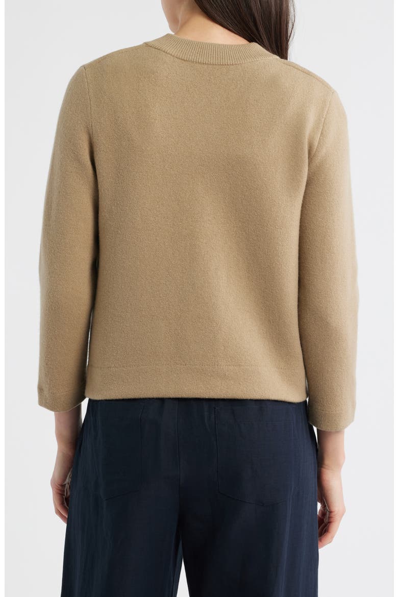 Shrunken Wool & Cashmere Snap Cardigan, Alternate, color, FAWN