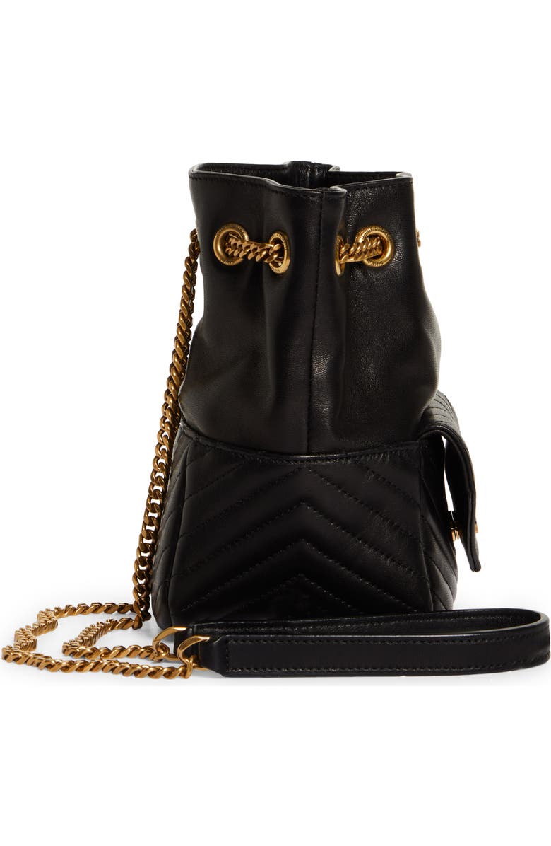 Saint Laurent Mini Joy Matelassé Leather Bucket Bag, Alternate, color,