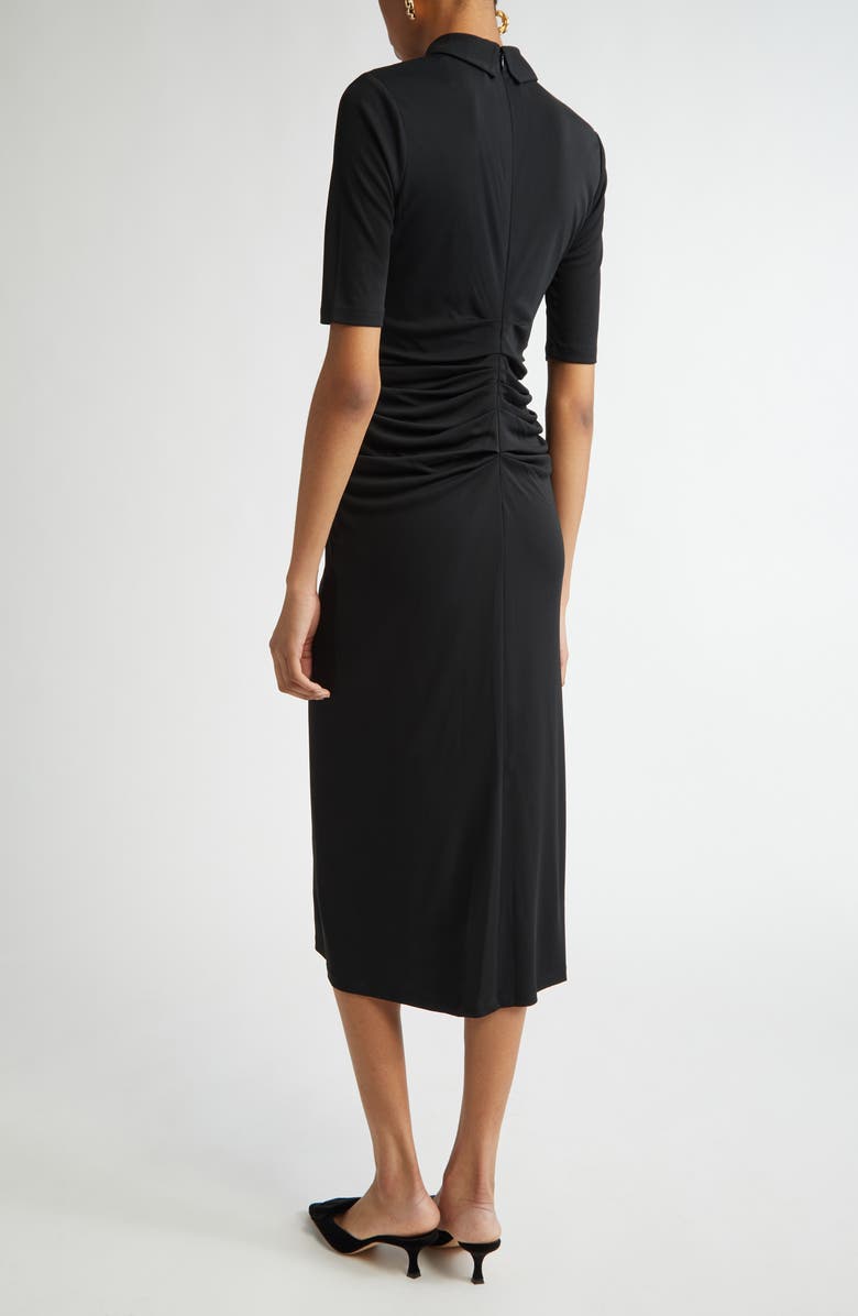 Carolina Herrera Ruched Button Front Jersey Midi Dress, Alternate, color,