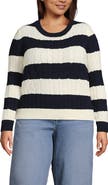 Lands' End Plus Size Drifter Classic Cable Crew Neck Sweater