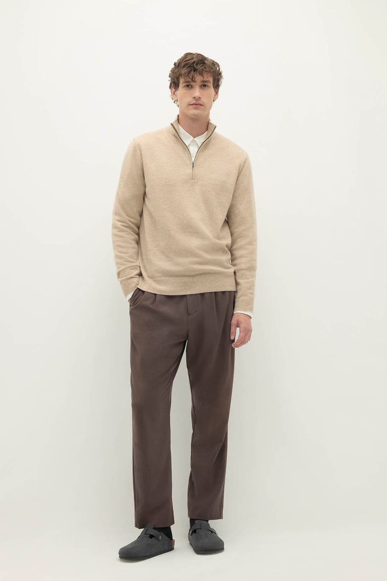 Phillip Cashmere Quarter-Zip, Main, color, Flax