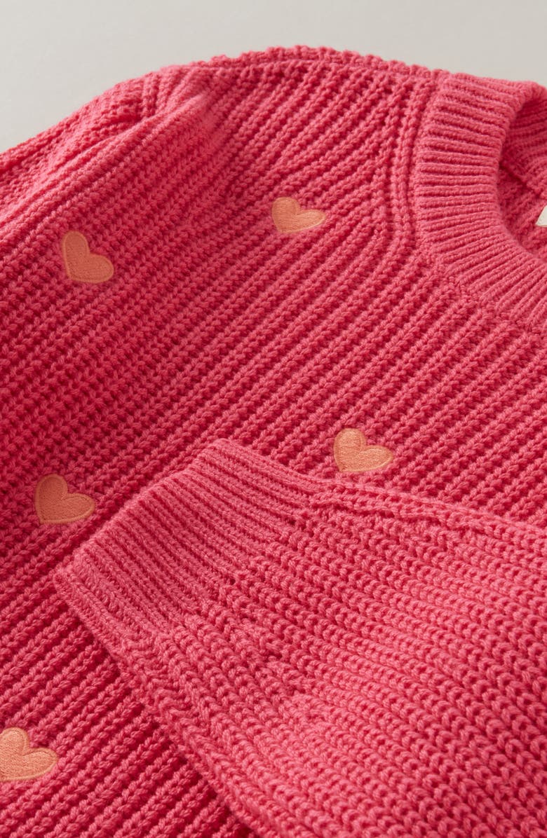 Tucker + Tate Kids' Embroidered Crewneck Sweater, Alternate, color, Pink Hearts Embroidery