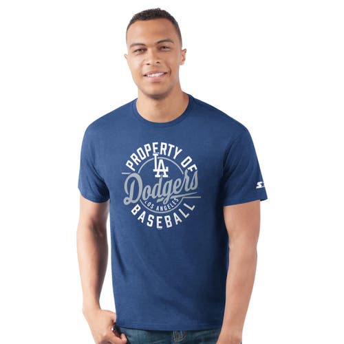 Starter Royal Los Angeles Dodgers Prime Time Property Of T-shirt In Blue