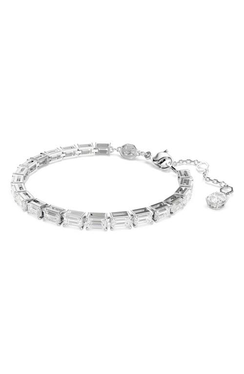 Swarovski Matrix Octagon Crystal Bracelet In White Gold
