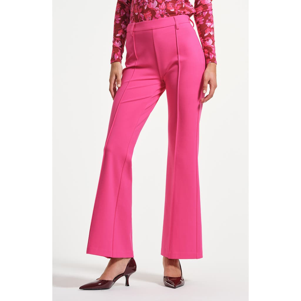 Isaac Mizrahi New York Flare Ponte Pants In Pink