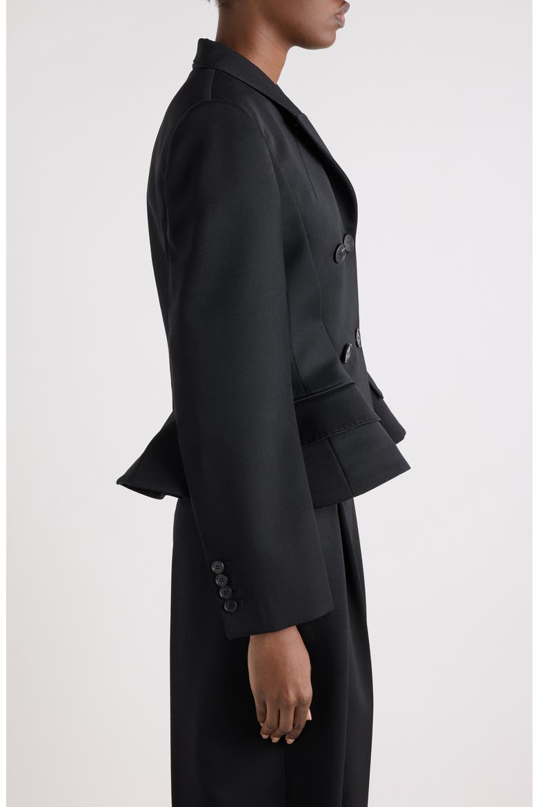 Pinched Peplum Jacket, Alternate, color, BLACK