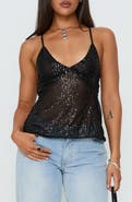 Princess Polly Opaline Sequin Cami Top
