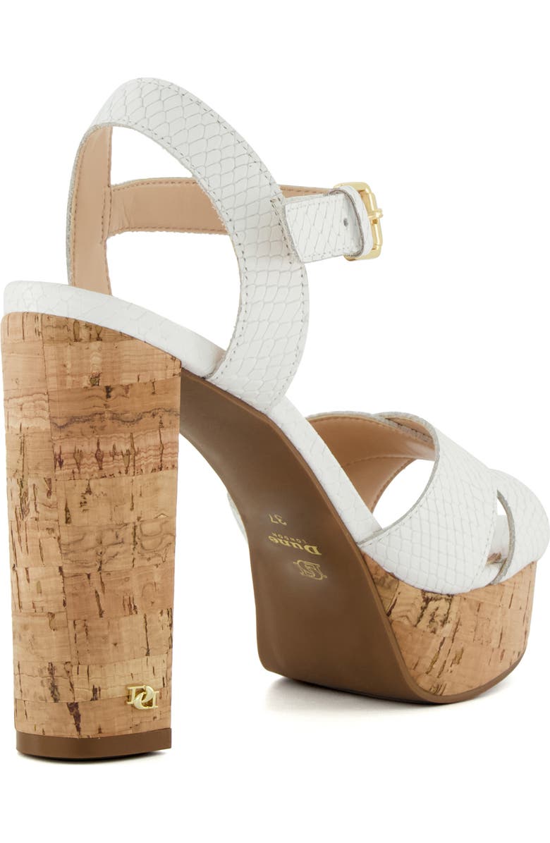 Dune London Jealous Platform Sandal, Alternate, color, White