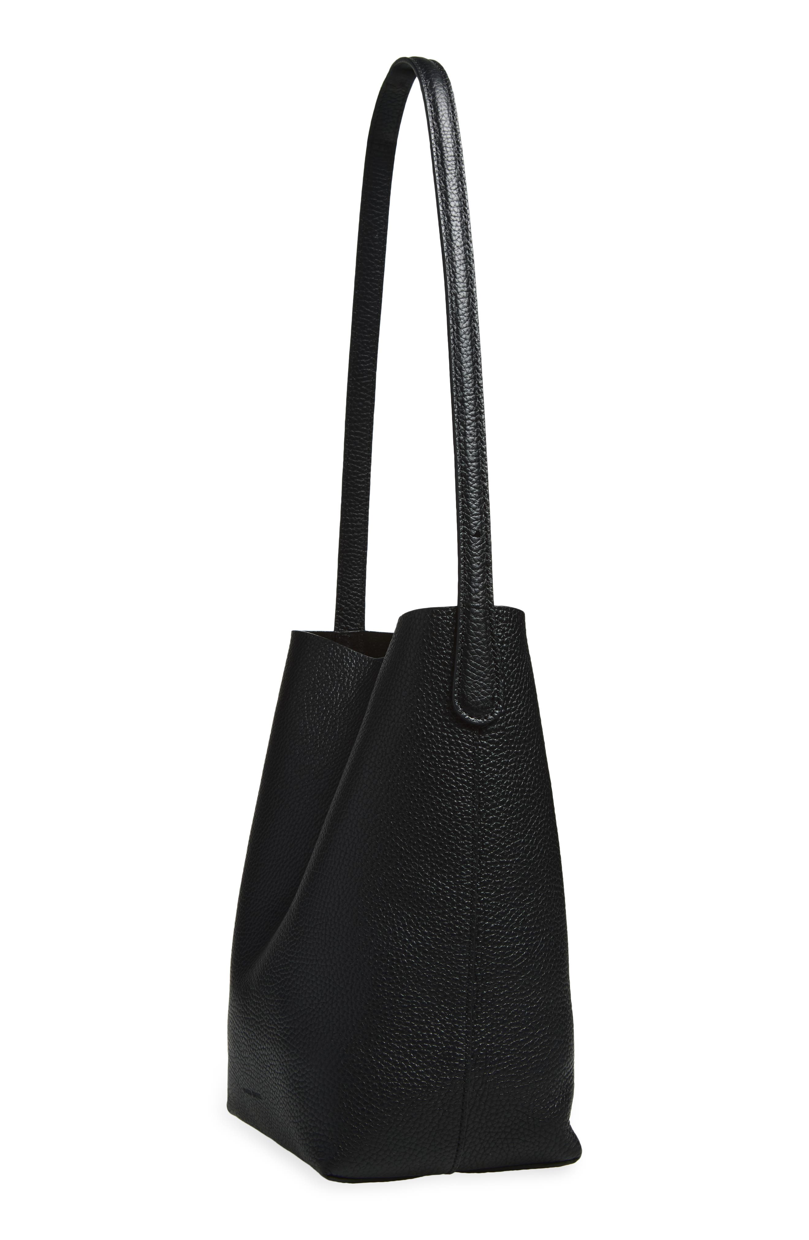 Small Everyday Cabas Leather Tote, Alternate, color, BLACK/BLACK