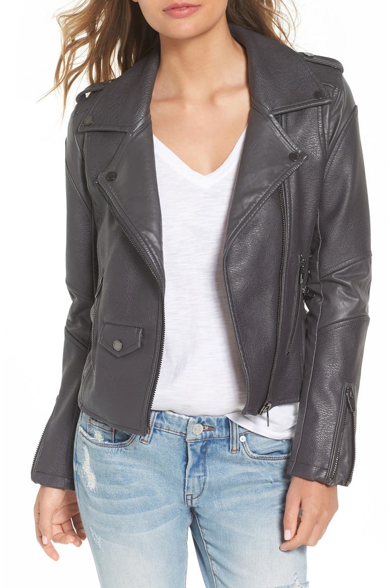 'Easy Rider' Faux Leather Moto Jacket, Main, color, REVVED UP