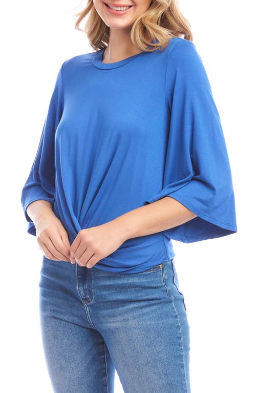 Karen Kane Drape Front Jersey Top In Blue