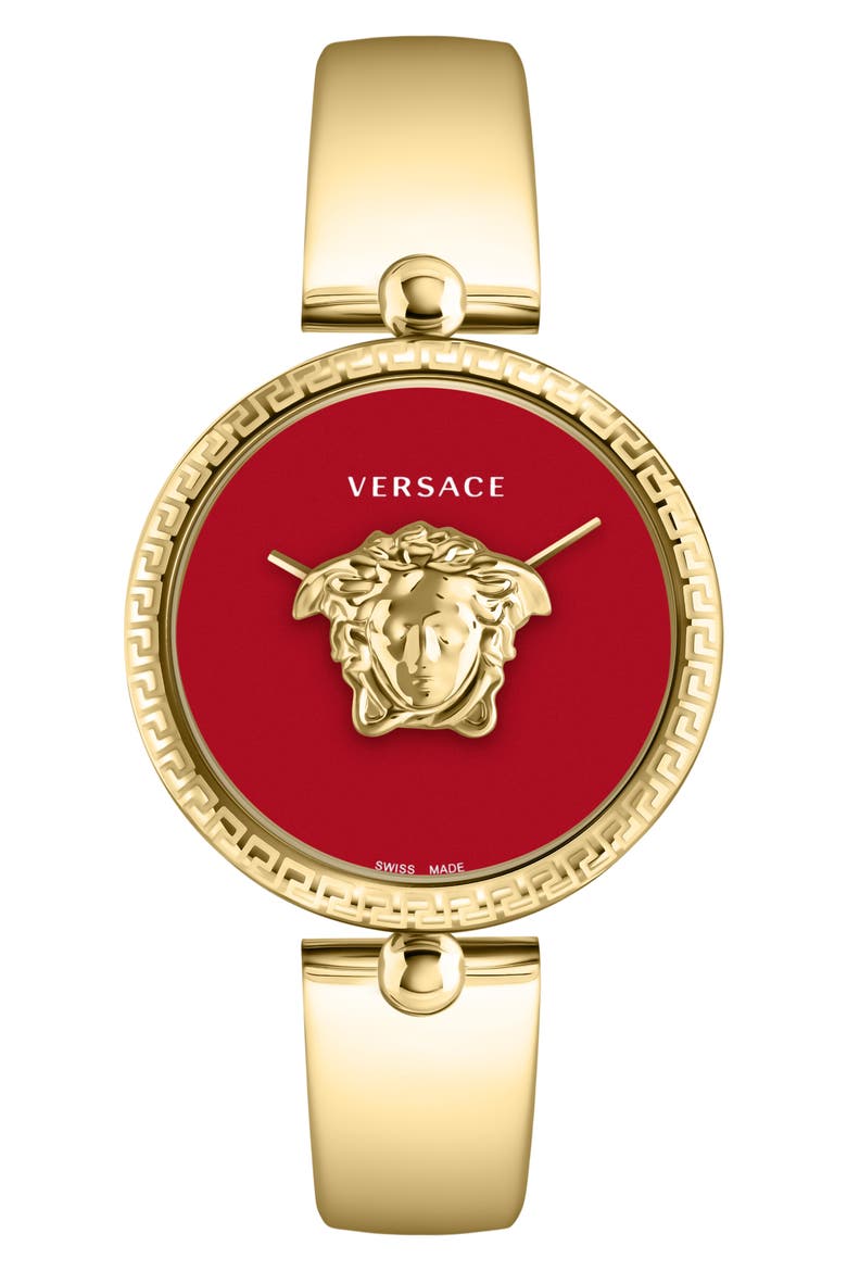 Palazzo Empire Two Hand Quartz Leather Strap Watch, 39mm, Main, color, GOLD