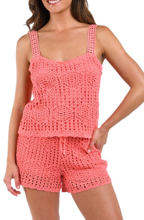 Waverly Lace Overlay Cotton Cover-Up Camisole