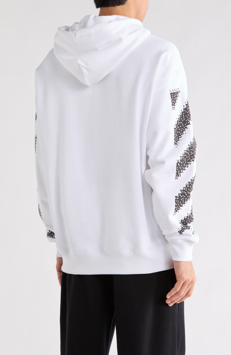 Off-White Pixel Diagonal Skate Hoodie, Alternate, color, White-Black