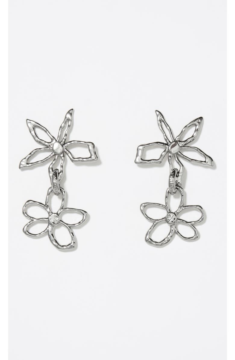 Bimba y Lola Textured Flower Earrings, Main, color, Silver