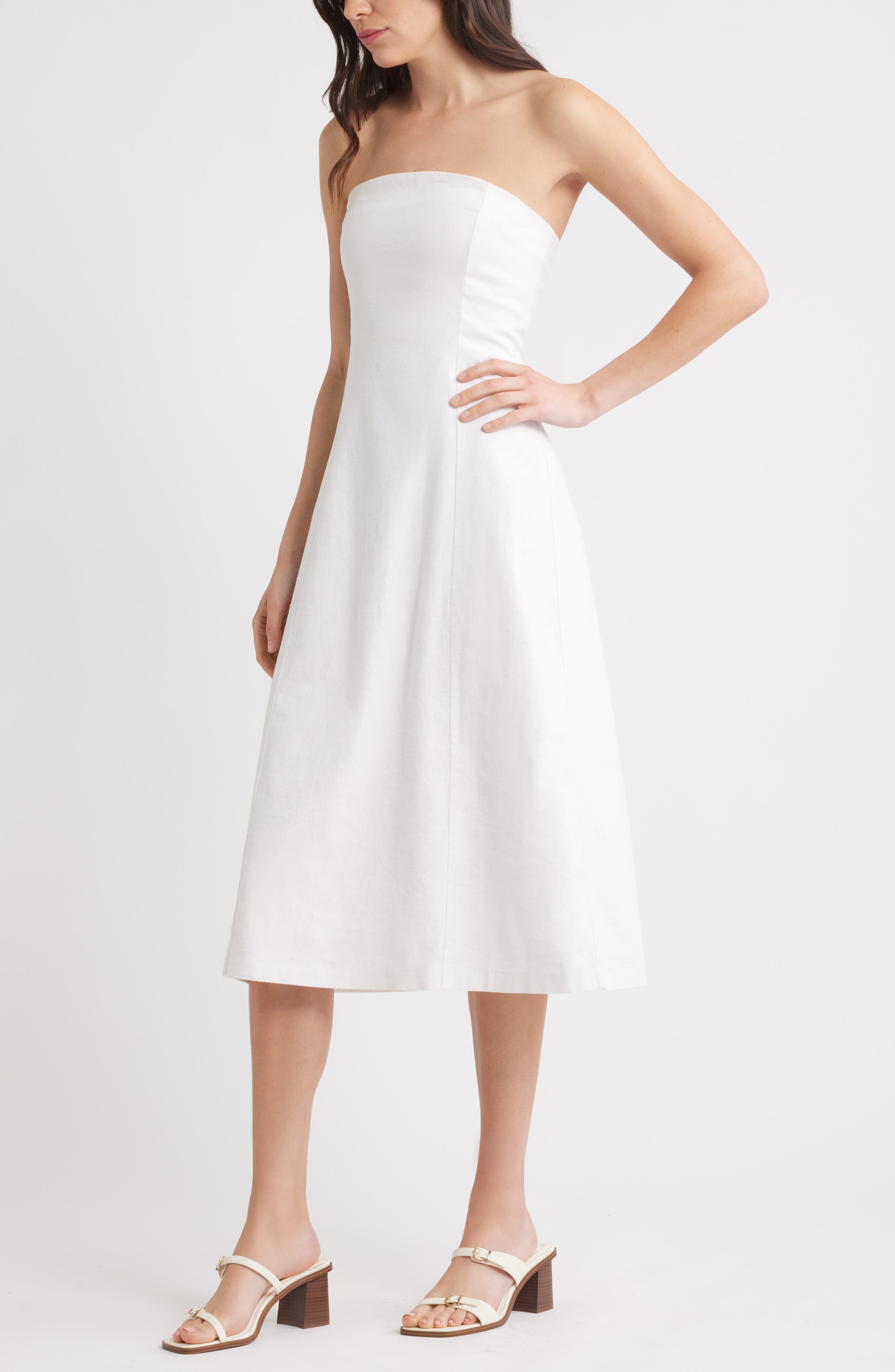 Open Edit Akari Block Heel Sandal, Alternate, color, Ivory Egret