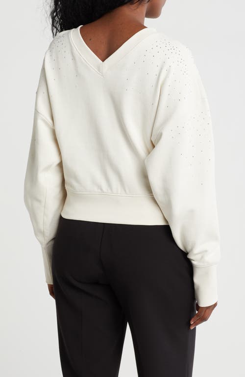 Hugo Boss Boss Orange Elay Rhinestone Sweatshirt In Soft Cream