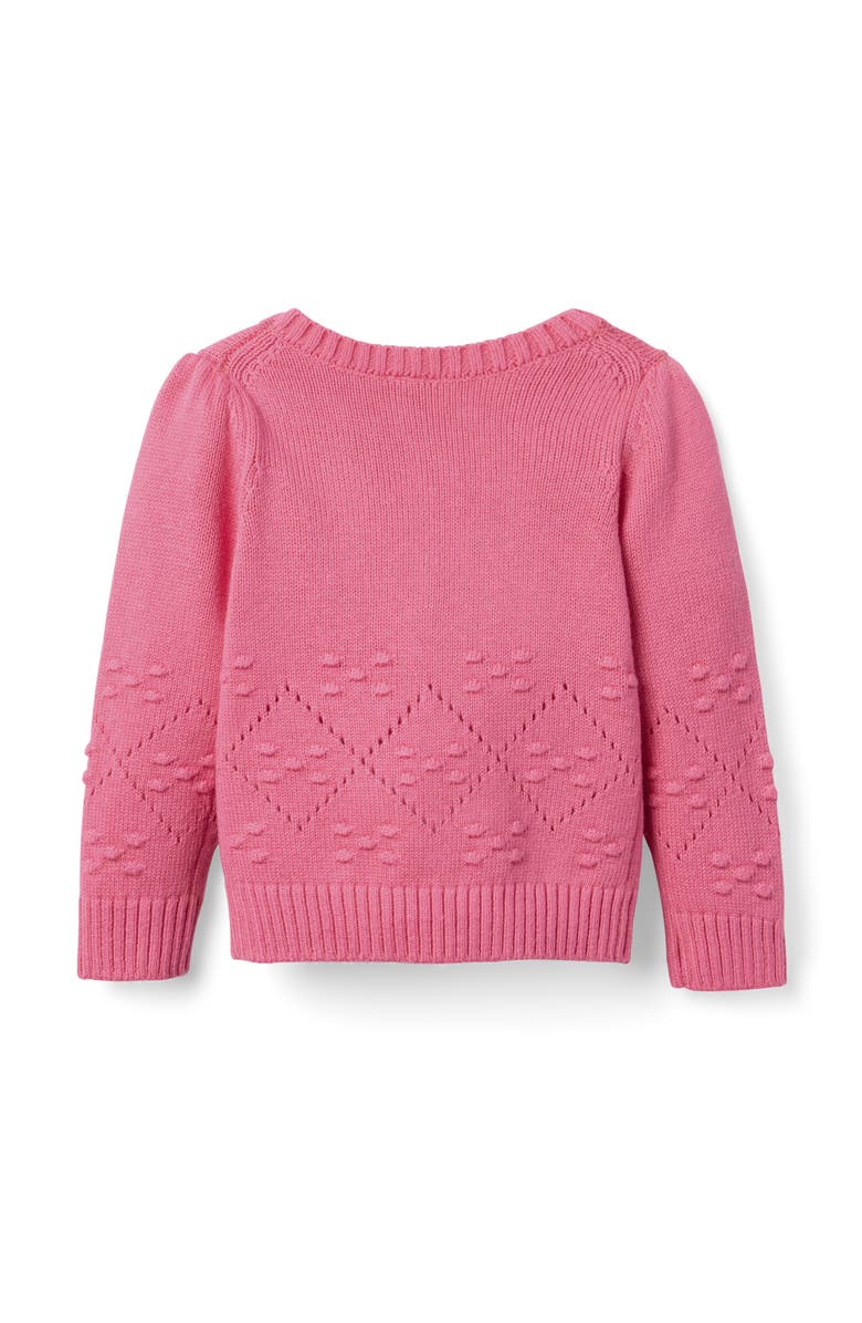 Janie and Jack Pointelle Textured Sweater, Alternate, color, Pink