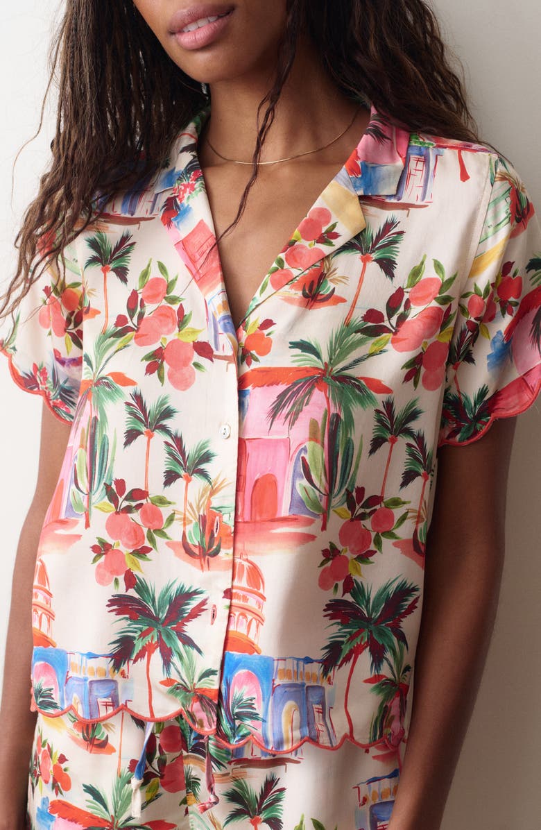 Marine Layer Paloma Short Sleeve Button-Up Shirt, Alternate, color, Palmas Print