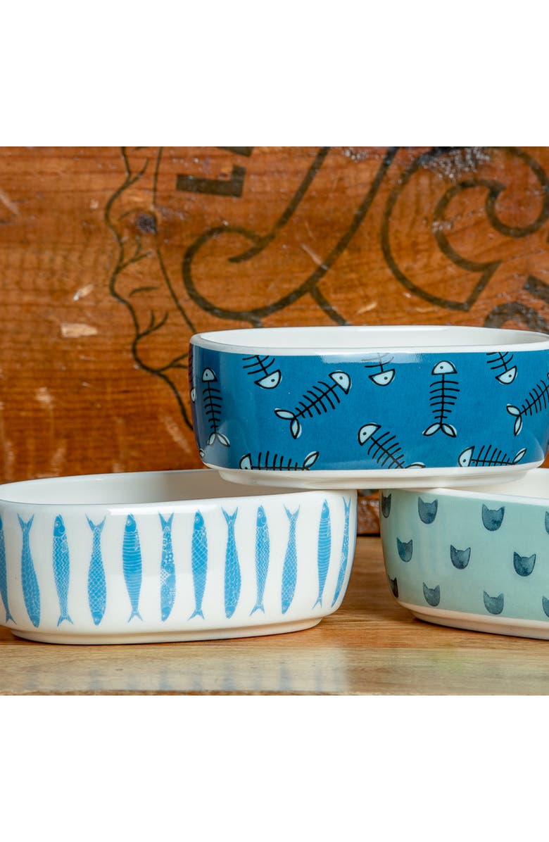 PARK LIFE DESIGNS 5.25 Inch Oval Cat Dish Faro, Alternate, color, Multicolored