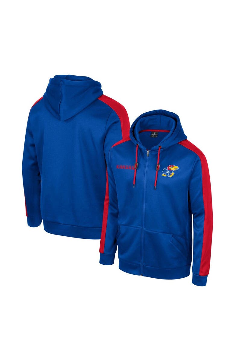 COLOSSEUM Men's Colosseum  Royal Kansas Jayhawks Reese Full-Zip Hoodie, Main, color, 