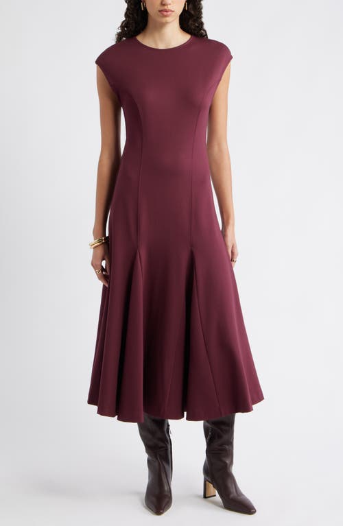 Nordstrom Princess Seam Fit & Flare Dress In Burgundy