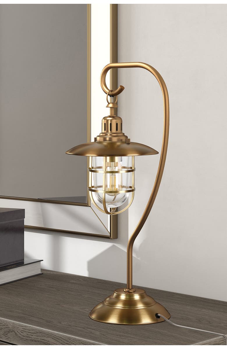 ADDISON AND LANE Bay Antique Brass Nautical Lantern Lamp, Alternate, color, 