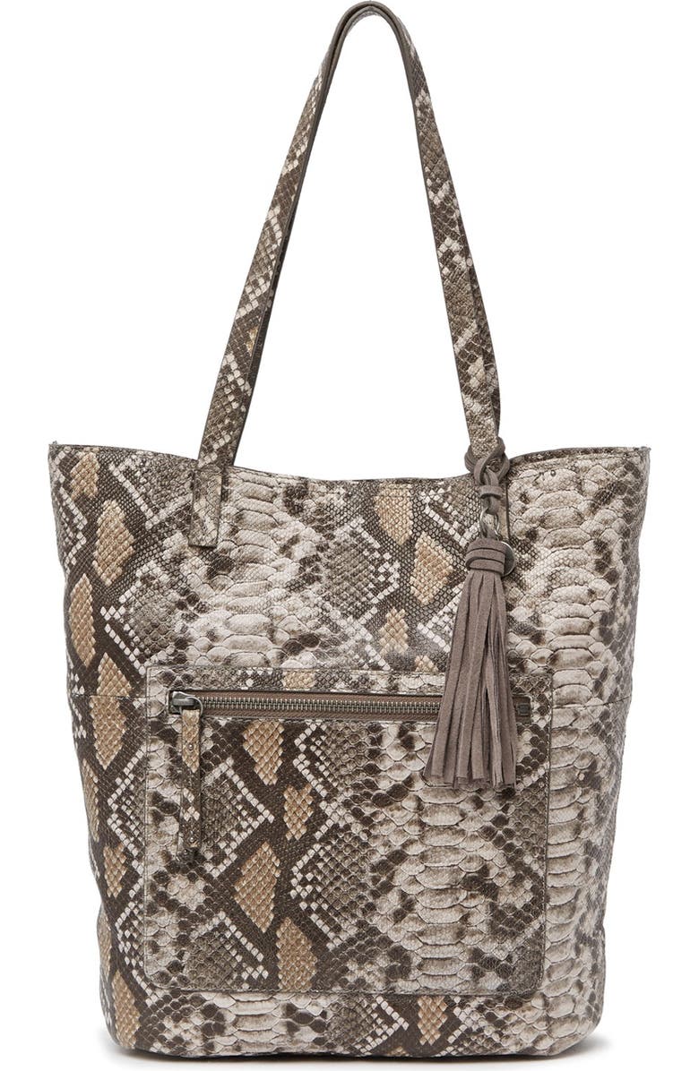 Lucky Brand Eddo Snake Embossed Leather Tote, Alternate, color,