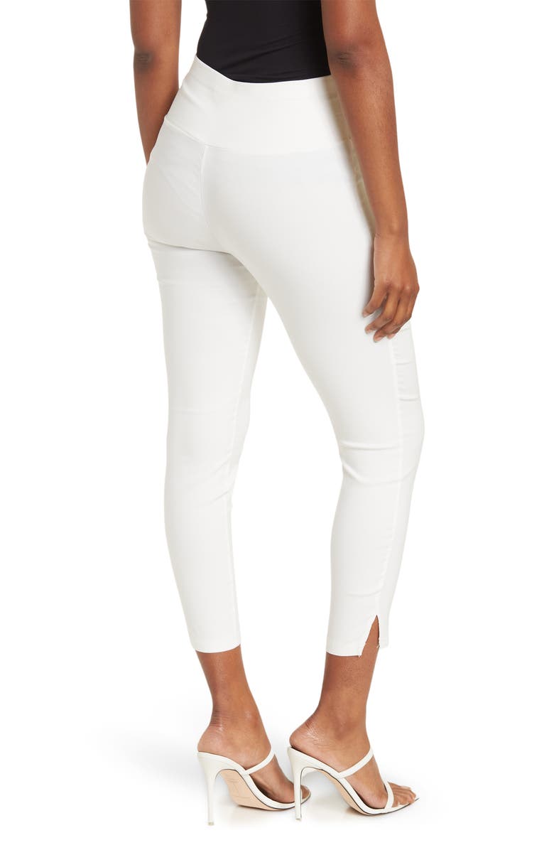 PATRIZIA LUCA High Waist Capri Crop Leggings, Alternate, color, White