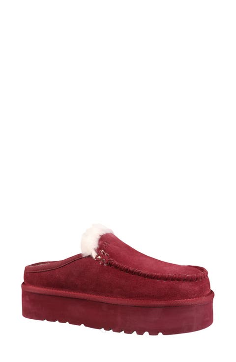 Suede Genuine Shearling Lined Water Repellent Clog (Women)
