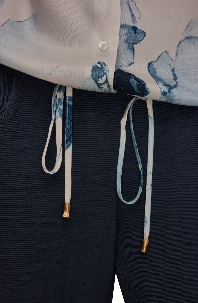 Donna Karan New York Drawstring Hem Long Sleeve Shirt, Alternate, color, Sea Mist Multi