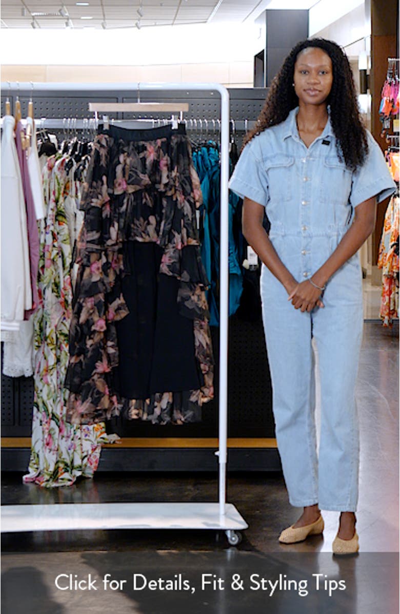 Cavarly Layered Ruffle High-Low Maxi Skirt, sales video thumbnail