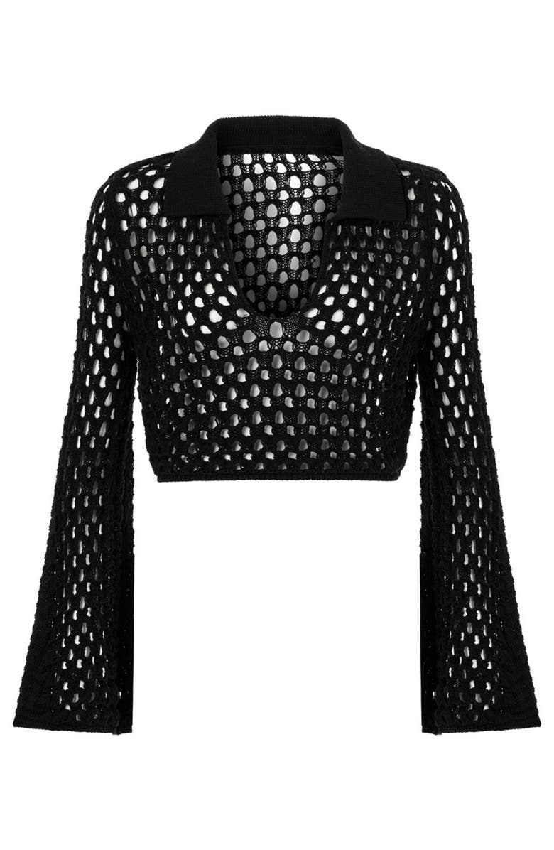 Nocturne Mesh Knitwear Top, Alternate, color, 