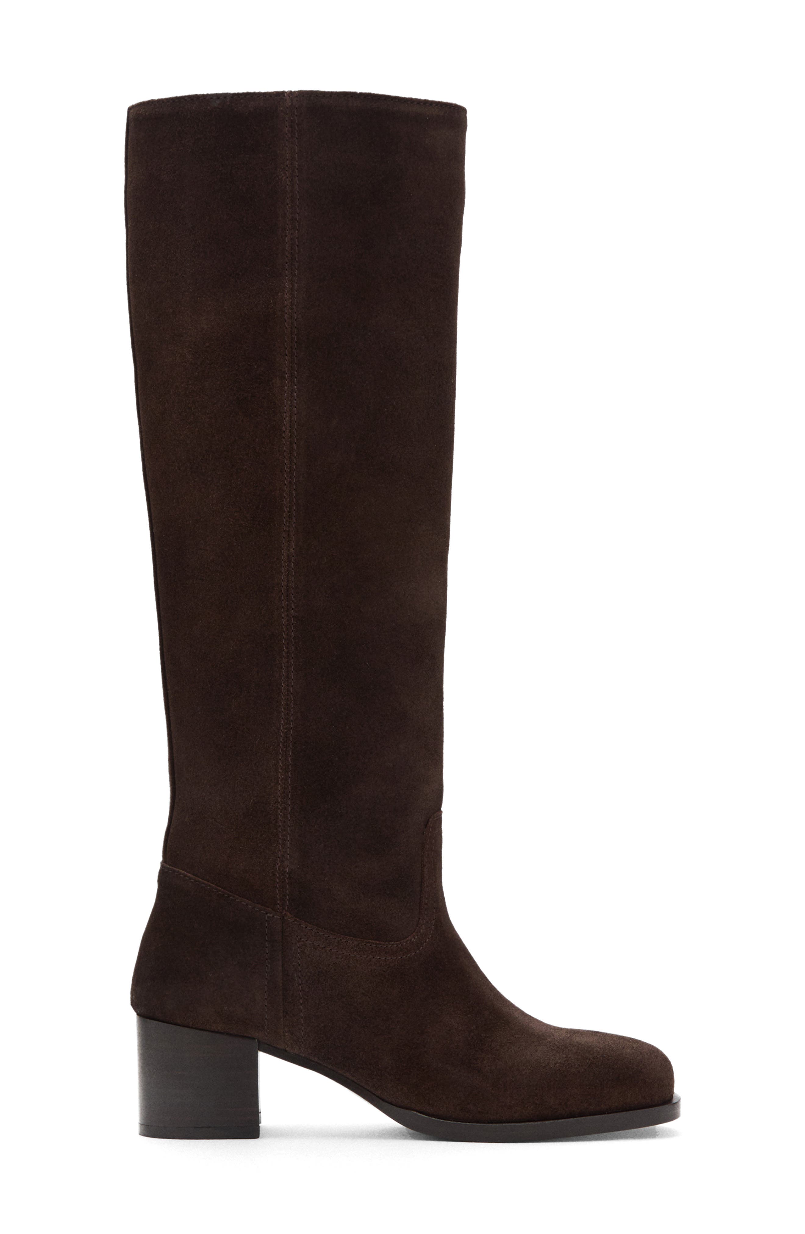 MANGO Suede Tall Boot, Alternate, color, Chocolate
