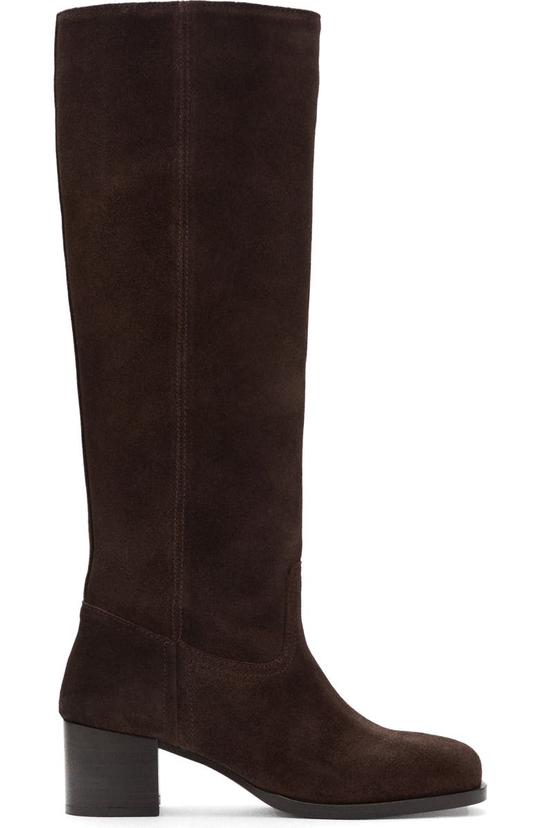 MANGO Suede Tall Boot, Alternate, color, Chocolate