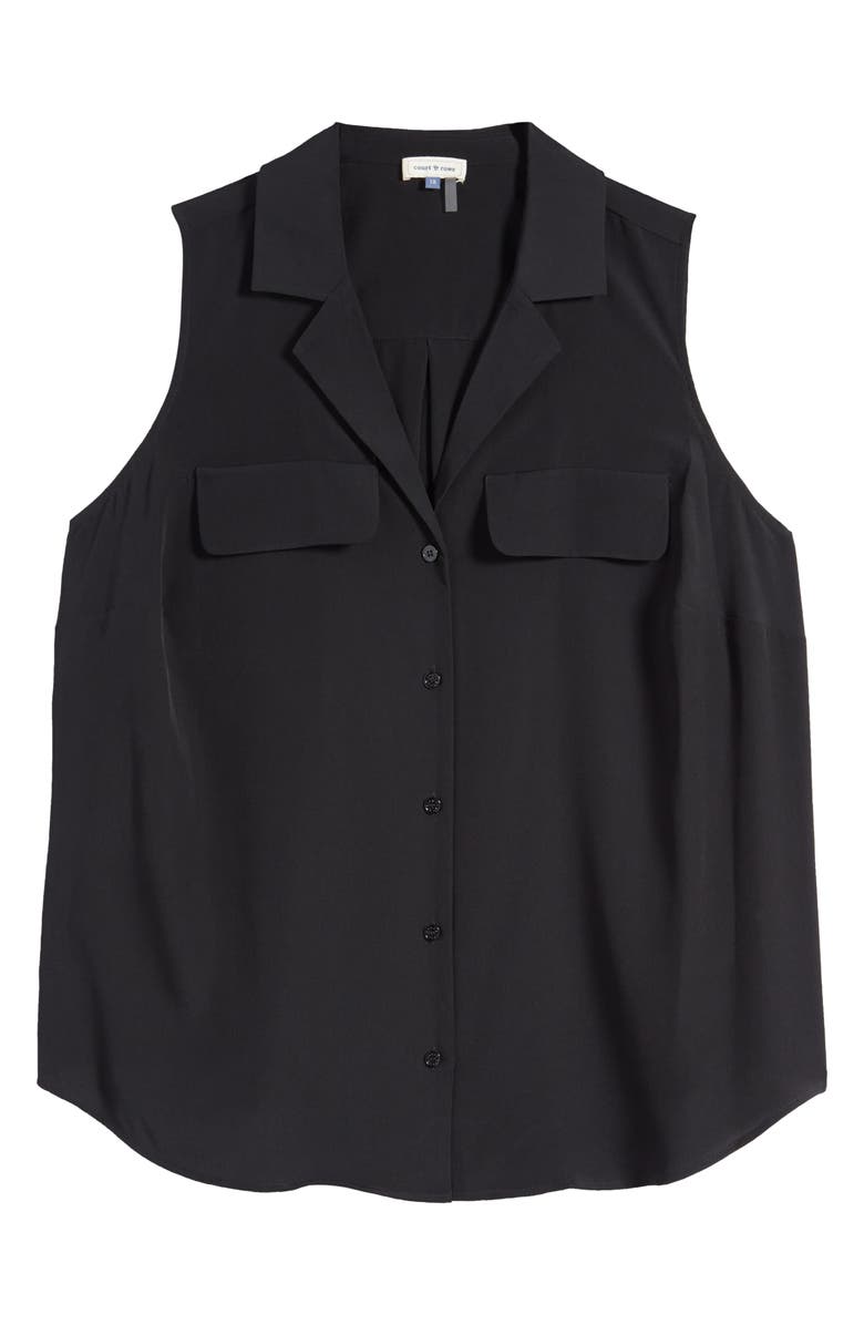 Court & Rowe Collared Button Front Sleeveless Shirt, Alternate, color,