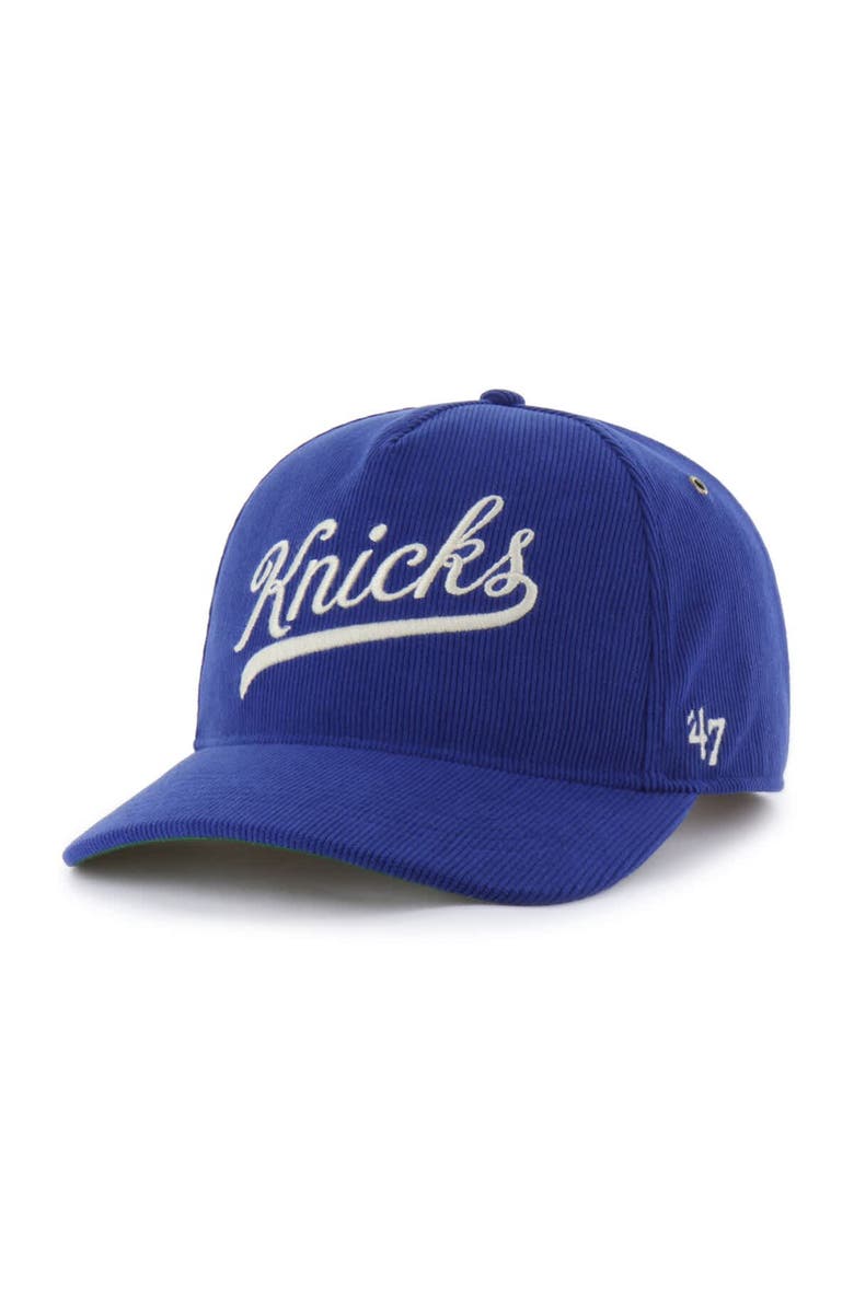 '47 Men's '47 Royal New York Knicks Golden Age Relaxed Corduroy Hitch Adjustable Hat, Alternate, color, 
